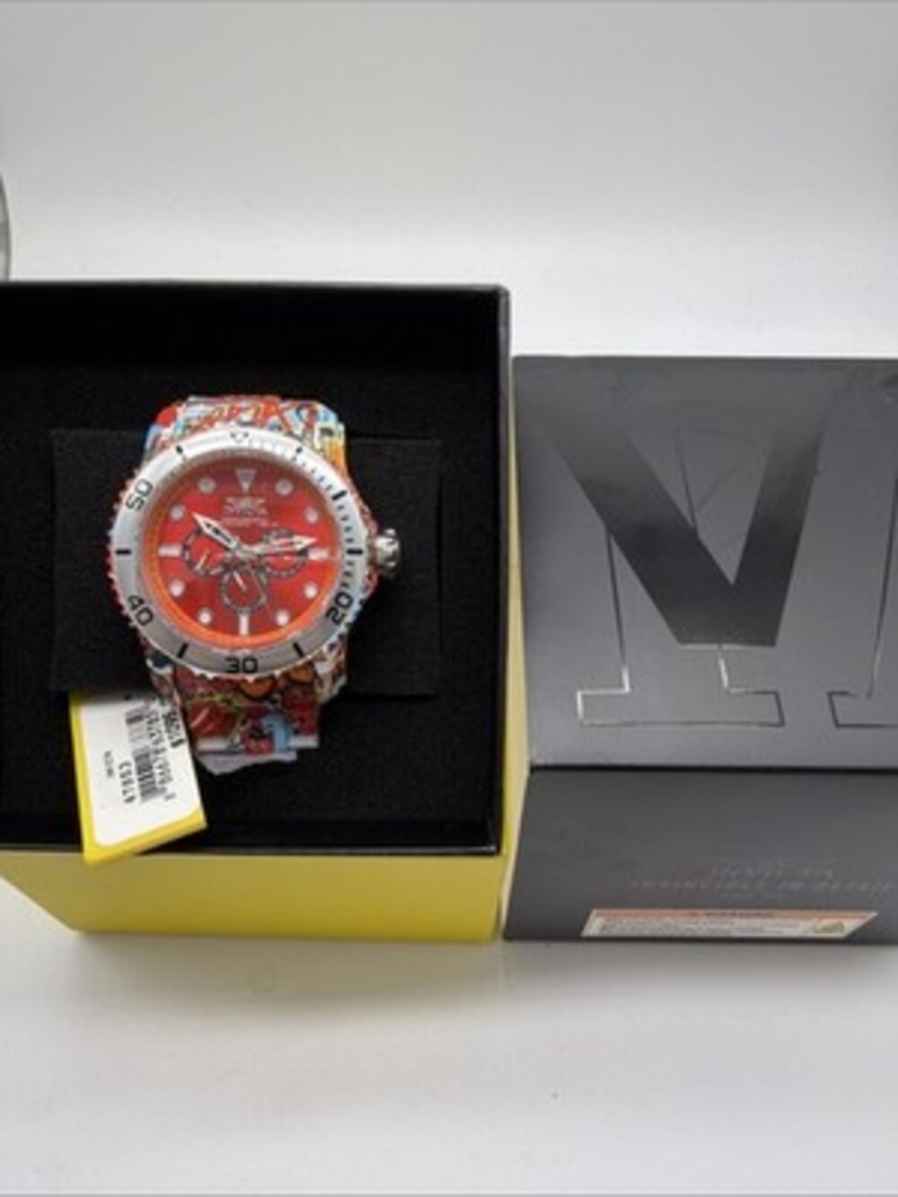 Invicta Pro Diver Aqua Plated Graffiti Men's 48mm Red Dial Quartz Watch 47853